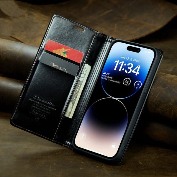 IPhone 13 Pro Max - CaseMe Classic Leather Flip Book Card Slot Case